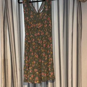 As U Wish Green Floral Mini Dress